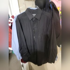 Mens long sleeve black dress shirt
